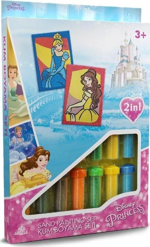 Eğitici ve Eğlenceli Kum Boyama Seti Disney Prensesler Bella & Kül Kedisi-Red Castle DS-07