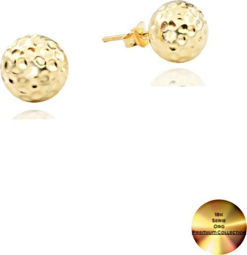 18k Serie Oro Dövme Küre Kadın Gümüş Küpe 9 MM