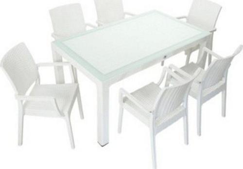 Elit Rattan 90x150 Elit Koltuk Camlı Masa Takımı