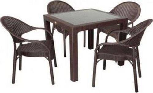 Elit Rattan 90x90 Eylül Koltuk Camlı Masa Takımı