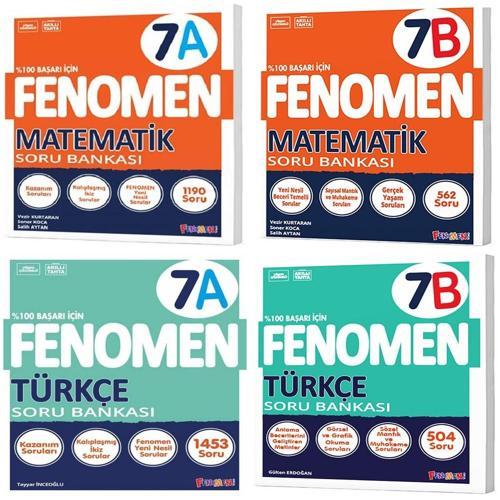 Fenomen Okul 2025 7. Sınıf Matematik + Türkçe A + B Serisi Soru Seti 4 Kitap