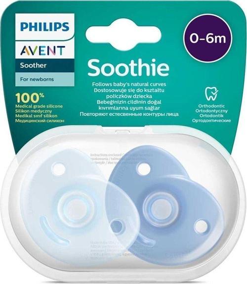 Soothie Ortodontik Saklama Kutulu 2Li Emzik 0-6 Ay - Erkek