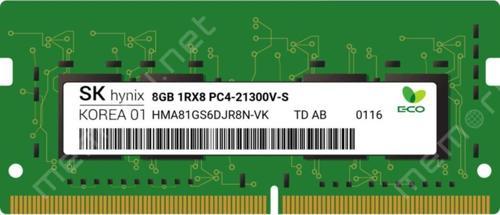 Sk 8Gb 1X8Gb Hma81Gs6Djr8N-Vk Ddr4 1Rx8 Pc4-2666T Sodım 260-Pın Notebook Ram Bellek