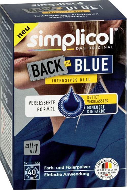 Simplicol Toz Mavi Tekstil Kumaş Boyası Ve Renk Tazeleme Canlandırma Kot, Canvas, Keten, T-Shirt