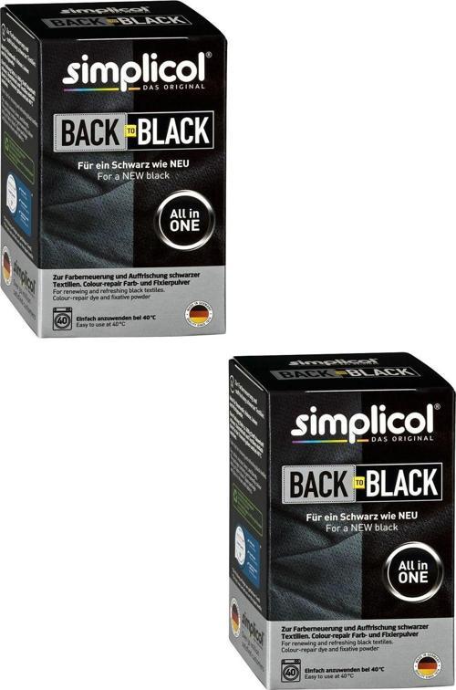 Siyah Simplicol Toz Tekstil Kumaş Boyası Ve Renk Canlandırma x 2 Paket