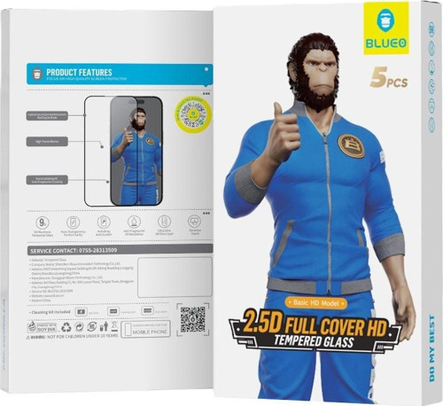 iPhone 15 Uyumlu 0.26MM Full Cover HD 5'li paket Cam Ekran Koruyucu 5 Adet
