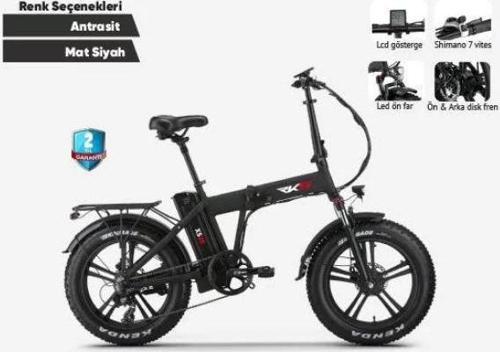 XS25 Katlanabilir Elektrikli Bisiklet Siyah