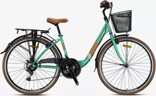 Tetra 3.0 - 26" City Bike - 15' - 21 Vites - V.B. - Mint Yeşili - Kahverengi - Bej