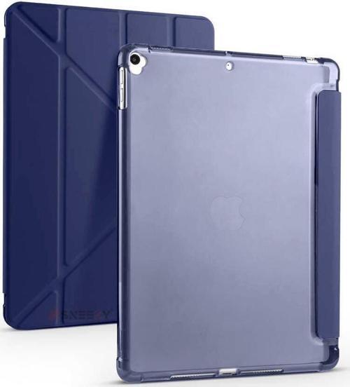 Apple iPad Pro 10.5 / Air 10.5 İnç Uyumlu Üçgen Katlanabilir Kalemlikli Standlı Akıllı Kılıf