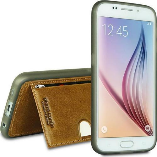 Galaxy S6 ile Uyumlu Deri Arka Koruma Paneli Kahve PCL-P11