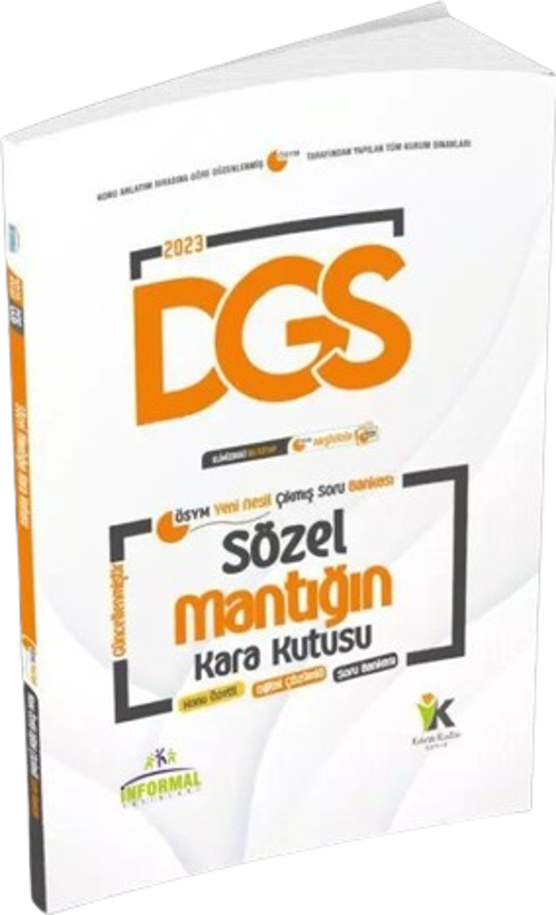 DGS Sözel Mantığın Kara Kutusu Konu Özetli Dijital Çözümlü ÖSYM Çıkmış Soru Havuzu Bankası