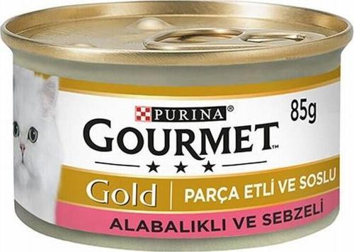 Parça Etli Soslu Alabalık Sebzeli Yetişkin Kedi Konservesi 6 Adet 85 Gr