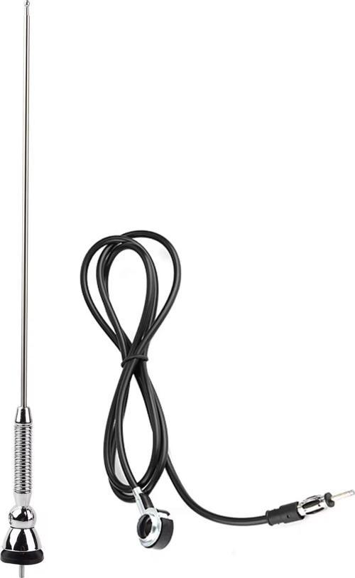 Yaylı Elektronik Cam Radyo Anteni 48 cm Siyah