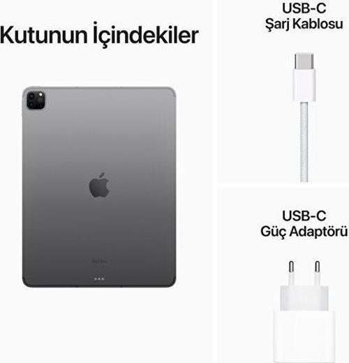 iPad Pro 6.Nesil 128GB 12.9" Wi-Fi Cellular Tablet - MP1X3TU/A Uzay Grisi