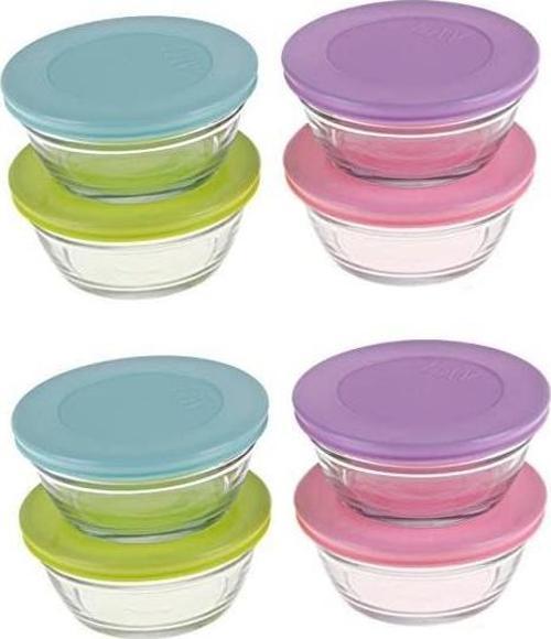 8 li saklama kabı - kapaklı cam saklama kabı mst243