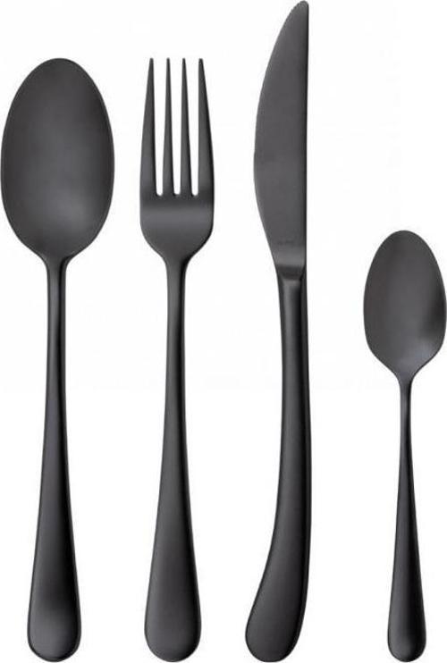 Settimocielo Satin Black 30 Parça Çatal Bıçak Seti