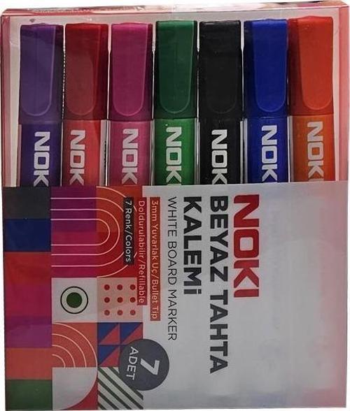 Doldurulabilir Beyaz Tahta Kalemi 7 Renkli Set
