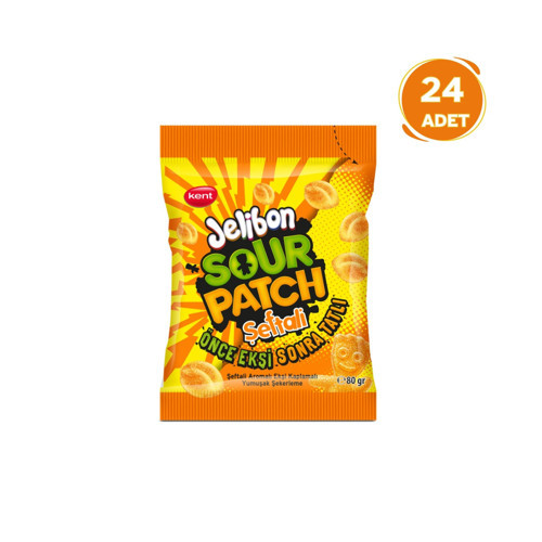 Sour Patch Şeftali Aromalı Yumuşak Şekerleme 80 gr - 24 Adet