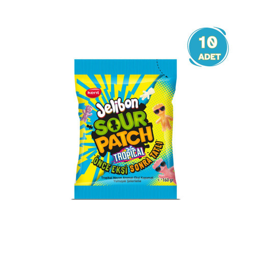 Sour Patch Tropikal Meyve Aromalı Yumuşak Şekerleme 160 gr - 10 Adet