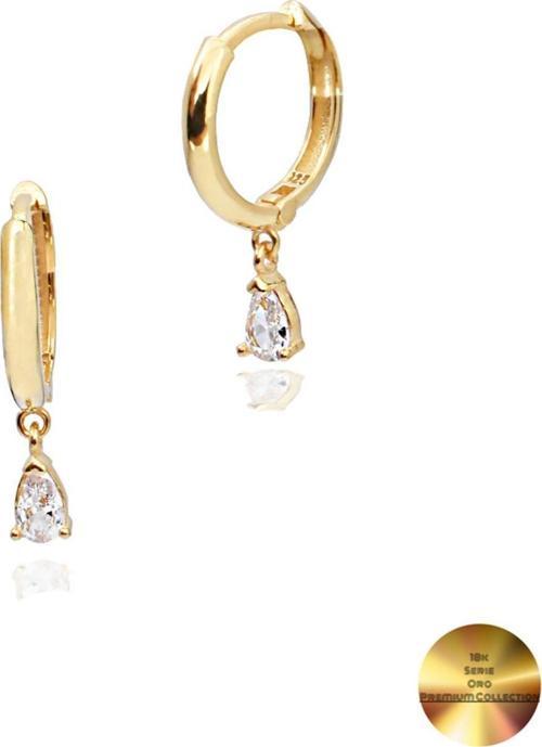 18k Serie Oro Damla Taşlı Minimal Kadın Gümüş Küpe