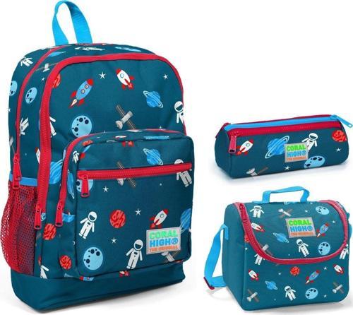 Astronot Baskılı Erkek Çocuk 3'lü İlkokul Çanta Seti