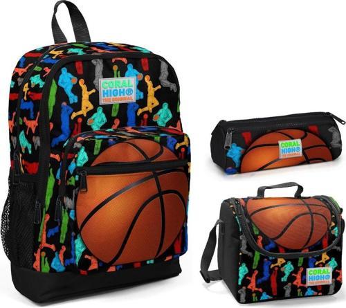 Basketbol Baskılı Erkek Çocuk 3'lü İlkokul Çanta Seti