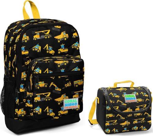 İş Makineleri Erkek Çocuk İlkokul Çantası ve Beslenme Seti