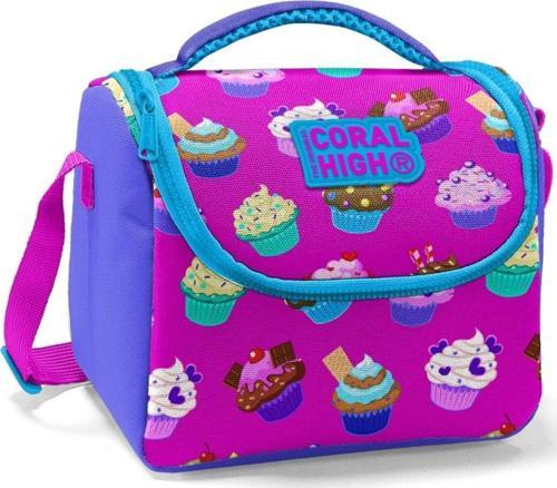 Kız Çocuk Lavanta Mor Cupcake Okul Beslenme Çantası - Isı Yalıtımlı