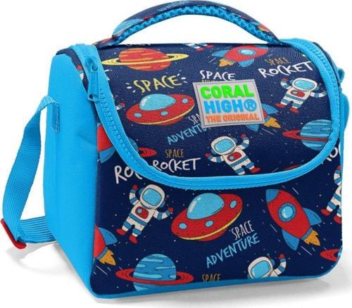Lacivert Mavi Uzay Desenli Beslenme Çantası - Erkek Çocuk