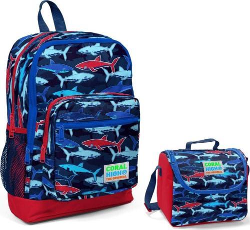 Köpekbalığı Baskılı Erkek Çocuk İlkokul Çantası ve Beslenme Seti