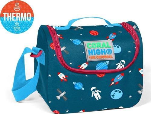 Lacivert Astronot Desenli Termoslu Beslenme Çantası - Erkek Çocuk