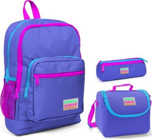 Mor Kız Çocuk 3'lü İlkokul Çanta Seti