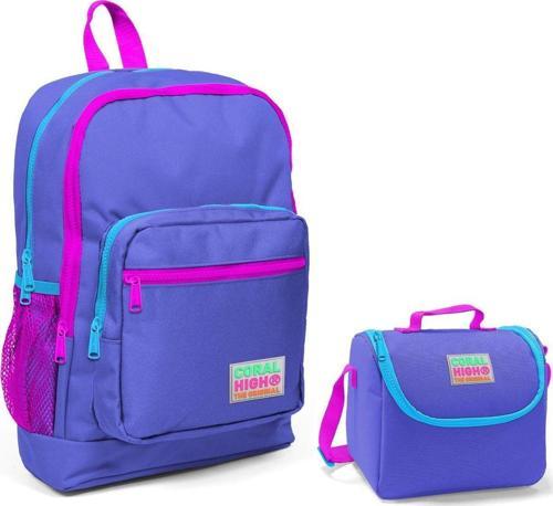 Mor Kız Çocuk İlkokul Çantası ve Beslenme Seti