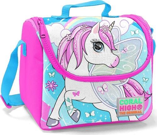 Pembe-Mavi Unicorn Baskılı Termoslu Beslenme Çantası - Kız Çocuk