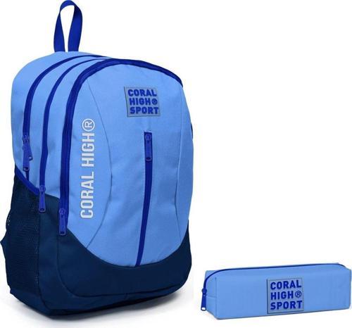 Sport Derin Mavi Lacivert Sırt Çantası ve Kalemlik Seti