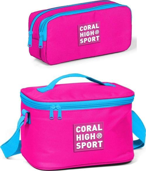 Sport Neon Pembe Beslenme ve Kalem Çantası Okul Seti