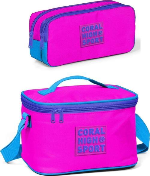 Sport Pembe Mavi Beslenme ve Kalem Çantası Okul Seti