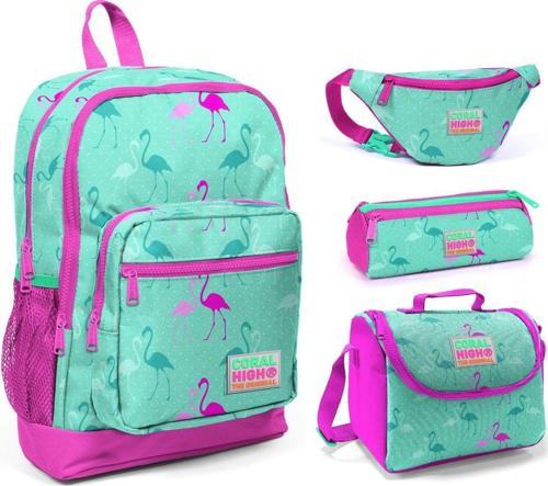 Yeşil Flamingo Kız Çocuk 4'lü İlkokul Çanta Seti