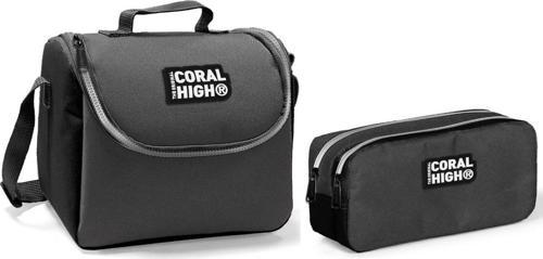 Coral High Beslenme Çantası ve Kalemlik Takım - Siyah - Gri - Erkek Çocuk