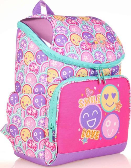 Kids Pembe Gülen Yüz Kız Çocuk Okul Sırt Çantası - Özel Tasarım