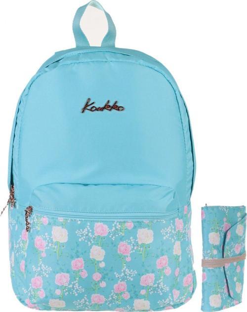 Soft Floral Turkuaz Çiçekli Ortaokul Lise ve Günlük Sırt Çanta Seti