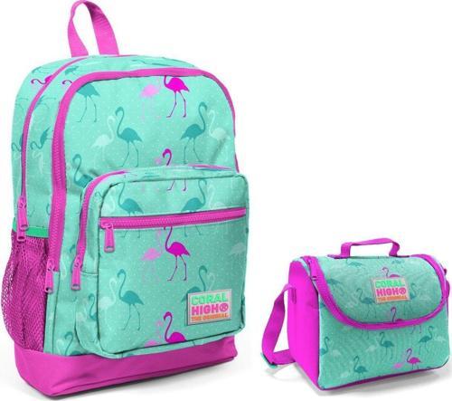 Coral High Yeşil Flamingo Kız Çocuk İlkokul Çantası ve Beslenme Seti