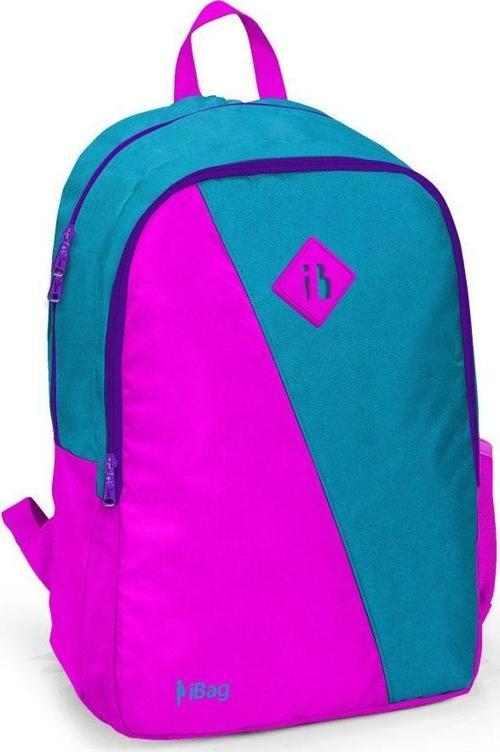 İbag İki Bölmeli Yeşil-Pembe Kız Okul Sırt Çantası