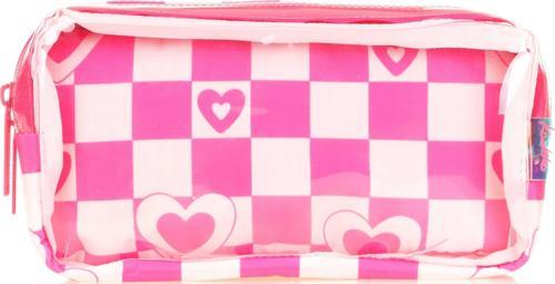 Transparent Nature Kalem Çantası Pink Heart K2586