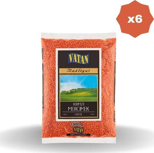 Kırmızı Mercimek 1 Kg X 6 Adet