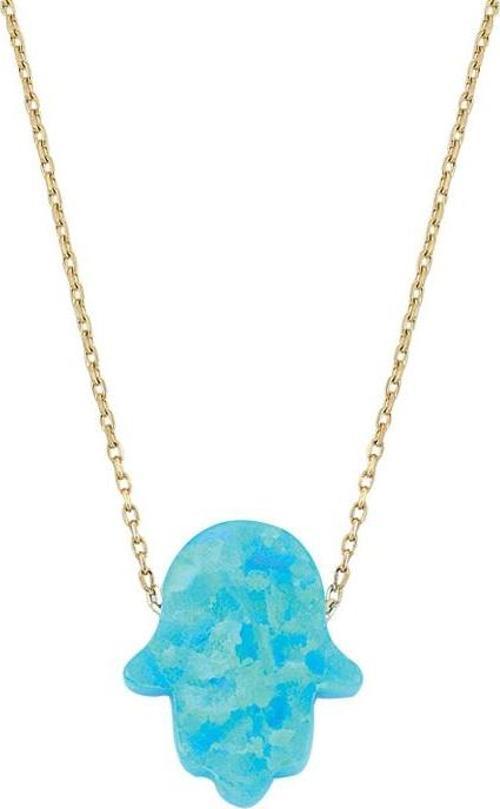 Altın Opal Taşlı Fatmanın Eli Kolye