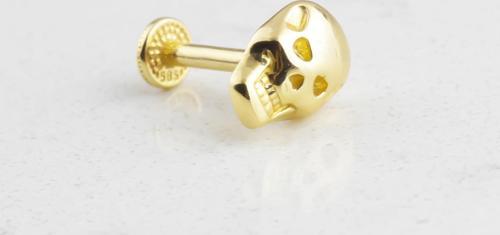 Altın Kuru Kafa Tragus Piercing
