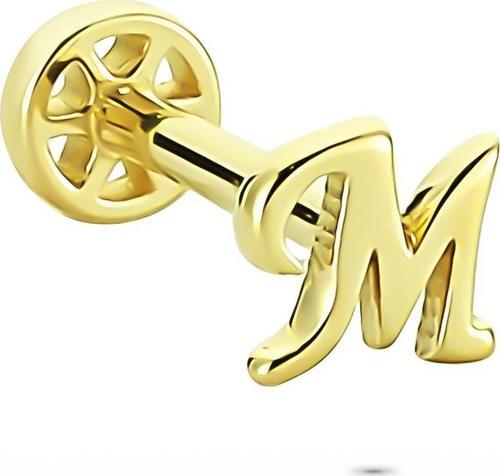 Altın M Harfi Tragus Piercing