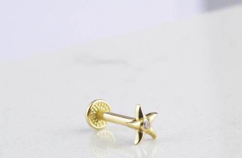 Altın Deniz Yıldızı Tragus Piercing