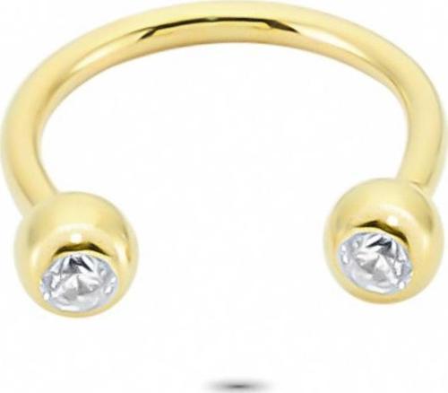 Altın Taşlı Yarım Halka Piercing